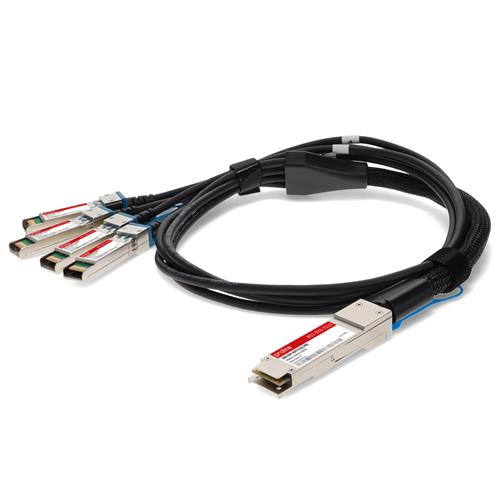 Picture of Brocade® (Formerly) Compatible TAA Compliant 100GBase-CU QSFP28 to 4xSFP28 Direct Attach Cable (Passive Twinax, 1m)