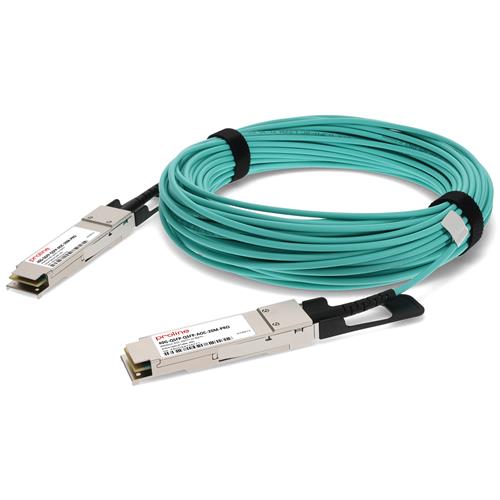 Picture for category Brocade® (Formerly) Compatible TAA Compliant 40GBase-AOC QSFP+ to QSFP+ Active Optical Cable (850nm, MMF, 20m)