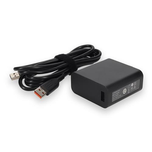 Picture of Lenovo® ADL65WDA Compatible 65W 20V at 3.25A Black Laptop Power Adapter and Cable