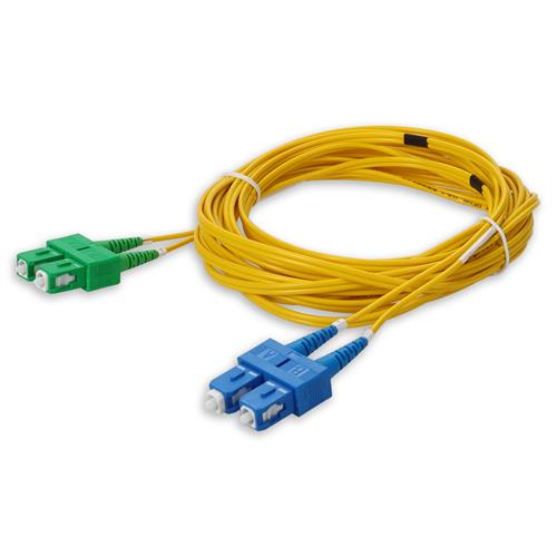 Picture for category 2.5m ASC (Male) to SC (Male) OS2 Straight Microboot, Snagless Yellow Duplex Fiber OFNR (Riser-Rated) Patch Cable
