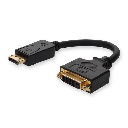 Picture of DisplayPort 1.2 Male to DVI-I (29 pin) Female Black Active Adapter Max Resolution Up to 1920x1200 (WUXGA)