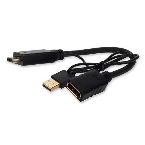 Seaport skillevæg Minde om HDMI 1.3 Male to DisplayPort Female Black Active Adapter Is USB Powered Max  Resolution Up to 2560x1600 (WQXGA) | Your Fiber Optic Solution | Proline