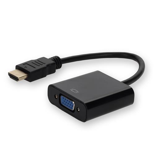Picture for category HDMI 1.3 Male to VGA Female Black Adapter Includes 3.5mm Audio and Micro USB Ports Max Resolution Up to 1920x1200 (WUXGA)