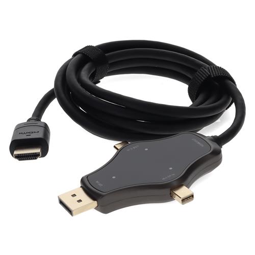 Picture for category HDMI 1.4 Male to DisplayPort, Mini-DisplayPort, USB 3.1 (C) Male Black Adapter Max Resolution Up to 4096x2160 (DCI 4K)