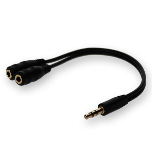 Picture for category 5PK 3.5mm Audio Input Male to 2x3.5mm Audio Output Female Black Adapters
