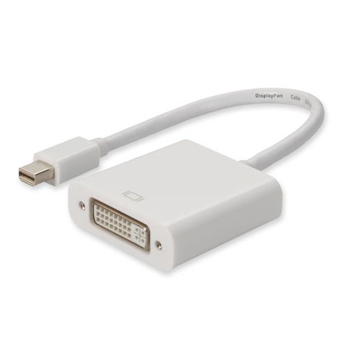Picture of Mini-DisplayPort 1.1 Male to DVI-I (29 pin) Female White Active Adapter Max Resolution Up to 1920x1200 (WUXGA)