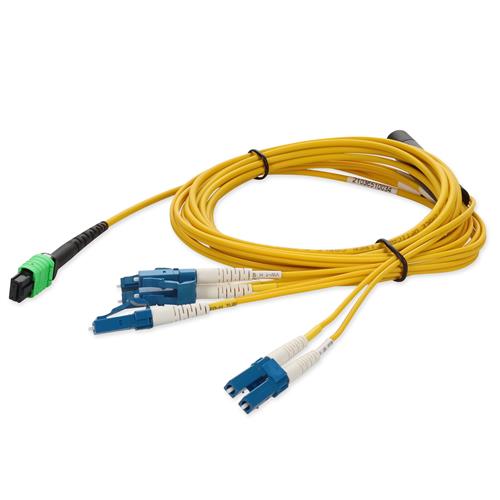Picture for category 3m Juniper Networks® MTP-4LC-S3M Compatible MPO (Female) to 8xLC (Male) OS2 8-strand Straight Yellow Fiber OFNR (Riser-Rated) Fanout Cable