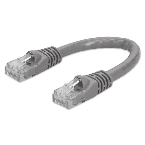 Picture for category 10in RJ-45 (Male) to RJ-45 (Male) Cat6 Straight Booted, Snagless Gray UTP Copper PVC Patch Cable
