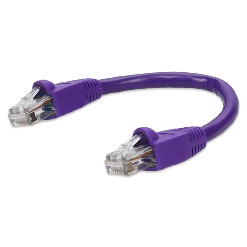 Picture of 6in RJ-45 (Male) to RJ-45 (Male) Cat6A Straight Purple UTP Copper PVC Patch Cable
