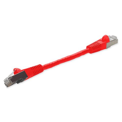 Picture of 6in RJ-45 (Male) to RJ-45 (Male) Shielded Straight Red Cat6 STP PVC Copper Patch Cable