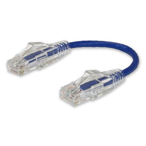 Picture for category 6in RJ-45 (Male) to RJ-45 (Male) Cat6 Straight Blue Slim UTP Copper PVC Patch Cable