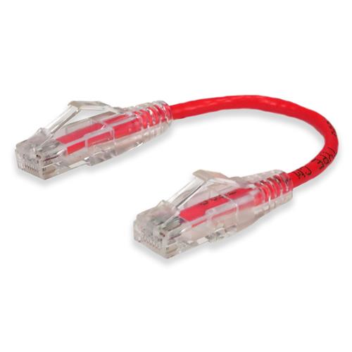 Picture for category 6in RJ-45 (Male) to RJ-45 (Male) Cat6 Straight Red Slim UTP Copper PVC Patch Cable