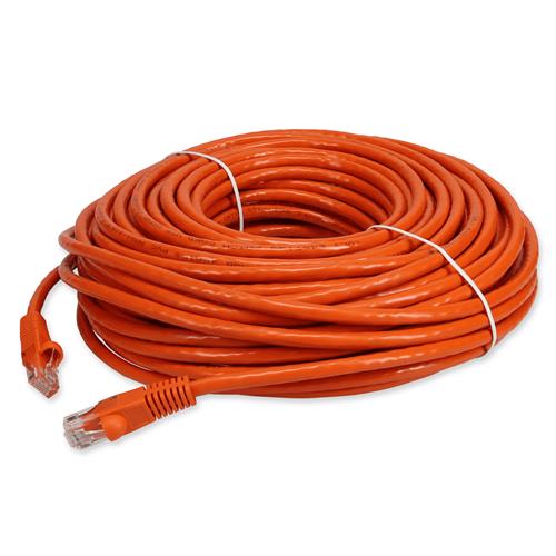 Picture of 100ft RJ-45 (Male) to RJ-45 (Male) Straight Orange Cat6A UTP PVC Copper Patch Cable
