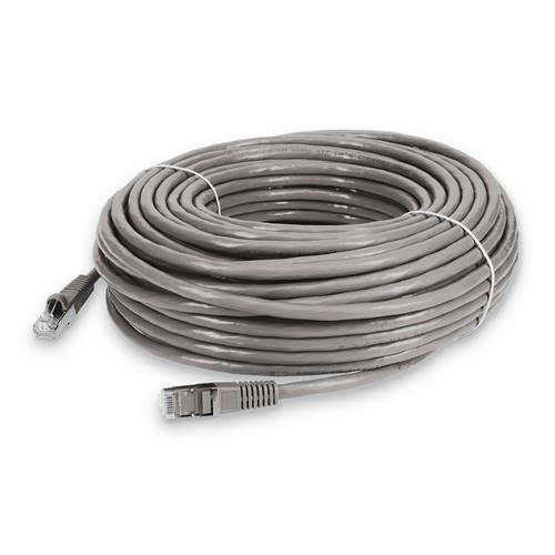 Picture of 100ft RJ-45 (Male) to RJ-45 (Male) Shielded Straight Gray Cat6 STP PVC Copper Patch Cable