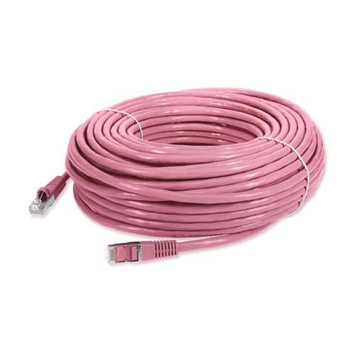 Picture for category 100ft RJ-45 (Male) to RJ-45 (Male) Shielded Straight Pink Cat6 STP PVC Copper Patch Cable