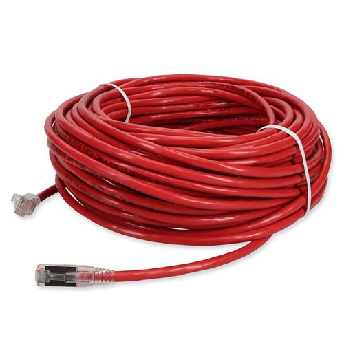 Picture for category 100ft RJ-45 (Male) to RJ-45 (Male) Cat6 Shielded Straight Red STP Copper PVC Patch Cable