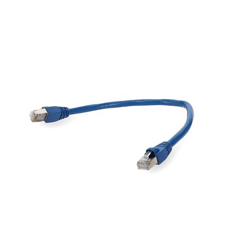 Picture of 10ft RJ-45 (Male) to RJ-45 (Male) Cat6A Shielded Straight Blue Copper PVC Patch Cable