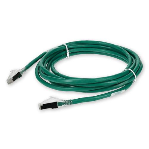 Picture of 10ft RJ-45 (Male) to RJ-45 (Male) Cat6A Shielded Straight Green STP Copper PVC Patch Cable