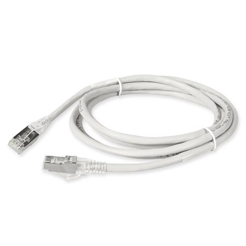 Picture of 10ft RJ-45 (Male) to RJ-45 (Male) Shielded Straight White Cat6A STP PVC Copper Patch Cable