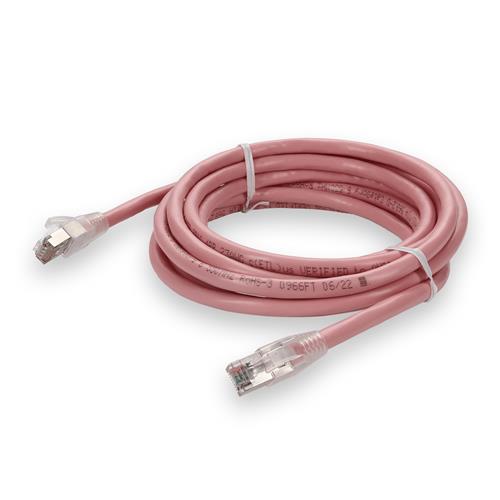 Picture for category 10ft RJ-45 (Male) to RJ-45 (Male) Shielded Straight Pink Cat6 STP PVC Copper Patch Cable