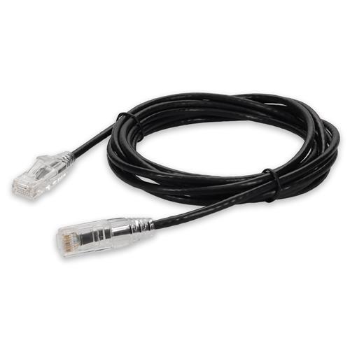 Picture of 10ft RJ-45 (Male) to RJ-45 (Male) Cat6A Straight Black Slim UTP Copper PVC Patch Cable