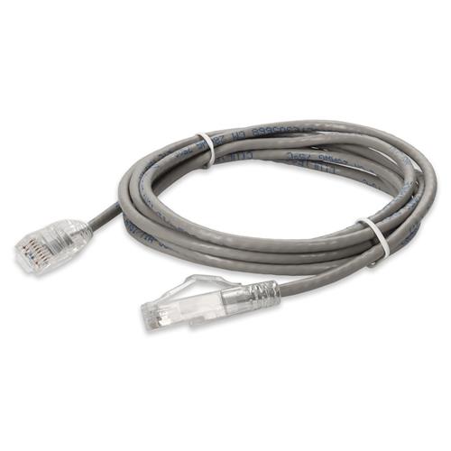 Picture for category 10ft RJ-45 (Male) to RJ-45 (Male) Gray Slim Cat6A Booted, Snagless UTP PVC Copper Patch Cable