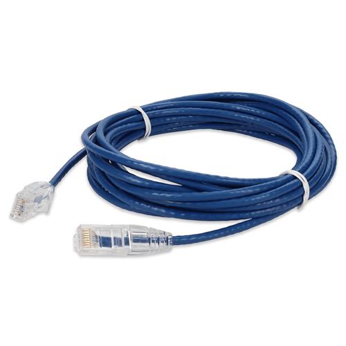 Picture for category 12ft RJ-45 (Male) to RJ-45 (Male) Blue Slim Cat6A Booted, Snagless UTP PVC Copper Patch Cable