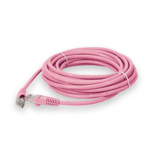 Picture for category 20ft RJ-45 (Male) to RJ-45 (Male) Cat6A Straight Booted, Snagless Pink UTP Copper PVC Patch Cable