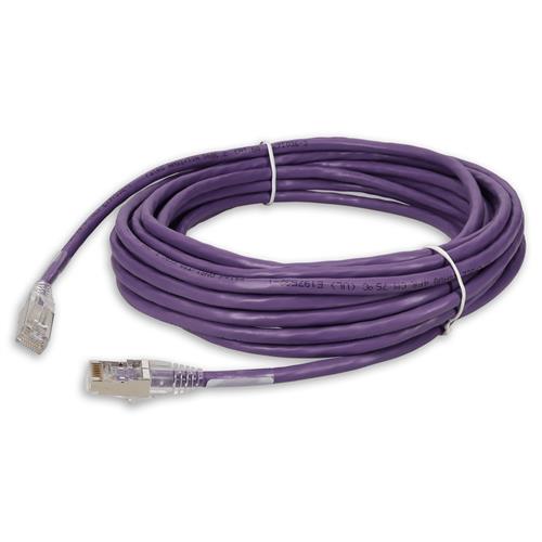 Picture for category 20ft RJ-45 (Male) to RJ-45 (Male) Cat6A Shielded Straight Purple STP Copper PVC Patch Cable