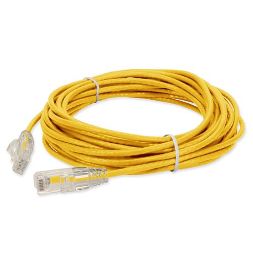 Picture of 20ft RJ-45 (Male) to RJ-45 (Male) Cat6 Straight Yellow Slim UTP Copper PVC Patch Cable