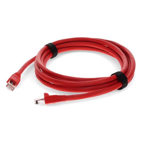 Picture for category 2ft RJ-45 (Male) to RJ-45 (Male) Cat6A Straight Booted, Snagless Red Copper PVC Patch Cable