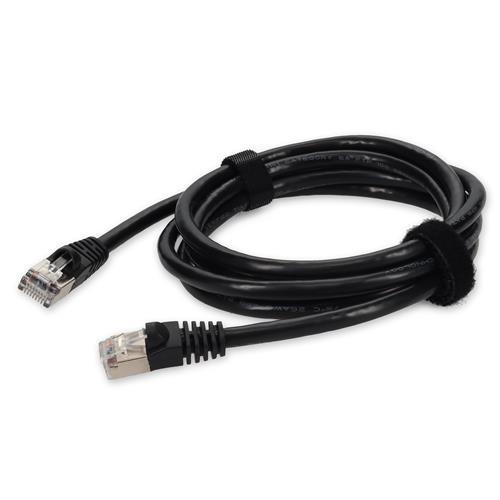 Picture for category 2ft RJ-45 (Male) to RJ-45 (Male) Cat6A Shielded Straight Black STP Copper PVC Patch Cable