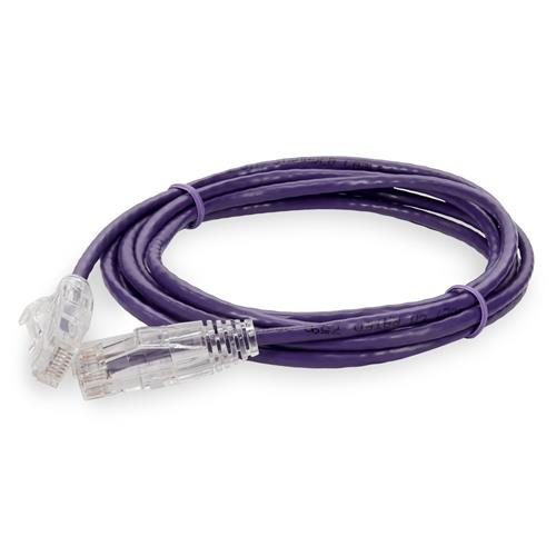 Picture for category 2ft RJ-45 (Male) to RJ-45 (Male) Cat6 Straight Purple Slim UTP Copper PVC Patch Cable