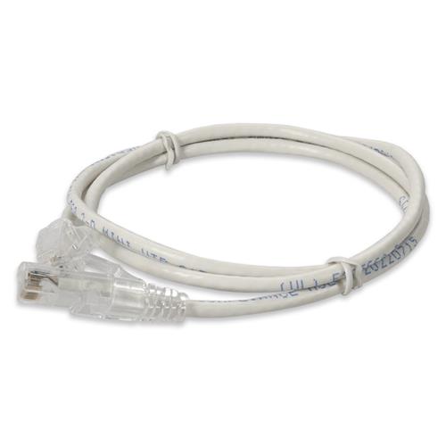 Picture for category RJ-45 (Male) to RJ-45 (Male) Cat6A Straight Booted, Snagless White Slim UTP Copper PVC Patch Cable
