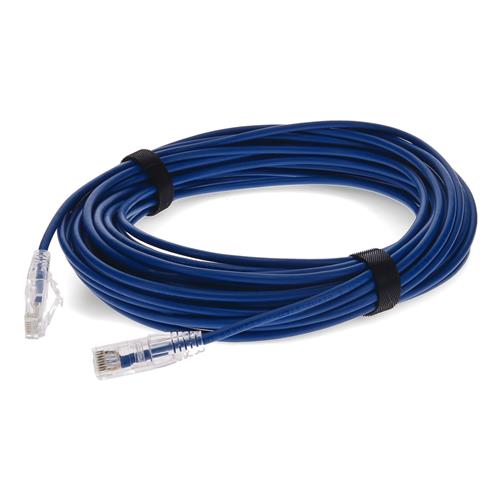 Picture of 35ft RJ-45 (Male) to RJ-45 (Male) Cat6 Straight Blue Slim UTP Copper PVC Patch Cable