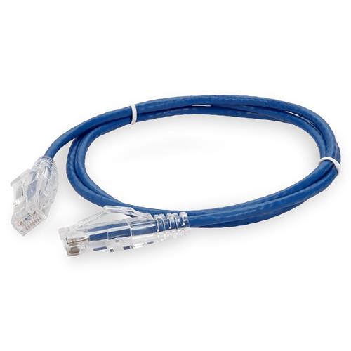 Picture for category 3ft RJ-45 (Male) to RJ-45 (Male) Cat6 Straight Booted, Snagless Blue Slim UTP Copper PVC Patch Cable