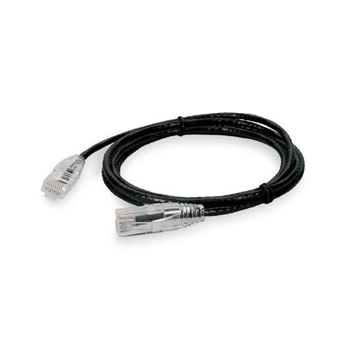 Picture of 3ft RJ-45 (Male) to RJ-45 (Male) Cat6 Straight Black Slim UTP Copper PVC Patch Cable
