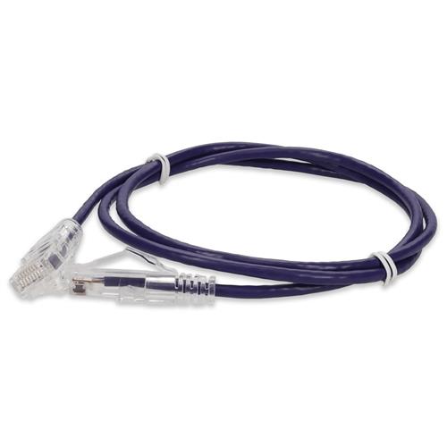 Picture for category 3ft RJ-45 (Male) to RJ-45 (Male) Cat6A Straight Purple Slim UTP Copper PVC Patch Cable