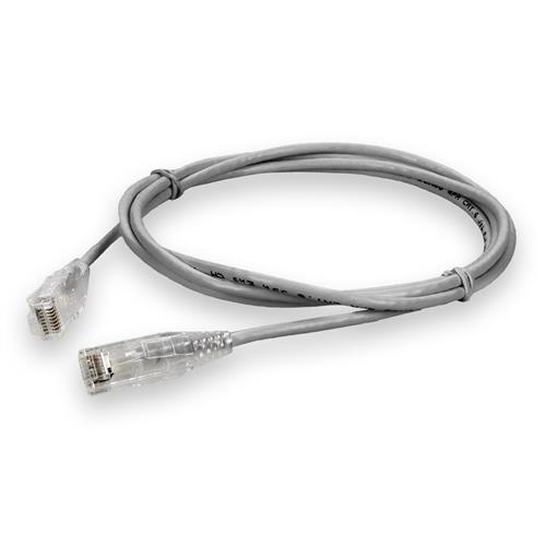 Picture of 3ft RJ-45 (Male) to RJ-45 (Male) Gray Slim Non-Booted, Non-Snagless Cat6 UTP PVC Copper Patch Cable