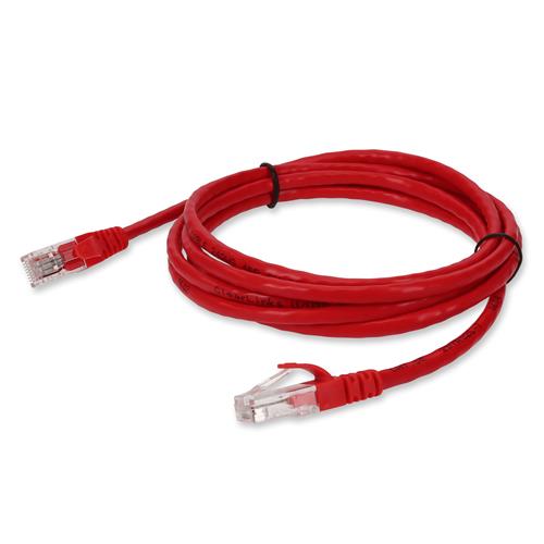 Picture of 3m RJ-45 (Male) to RJ-45 (Male) Cat5e Straight Booted, Snagless Red UTP Copper PVC Patch Cable