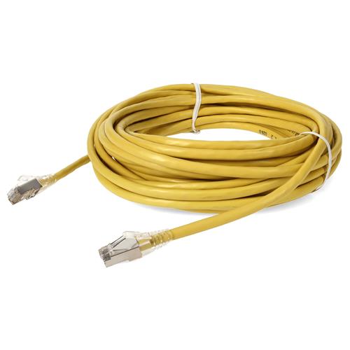Picture of 40ft RJ-45 (Male) to RJ-45 (Male) Cat6A Shielded Straight Yellow STP Copper PVC Patch Cable