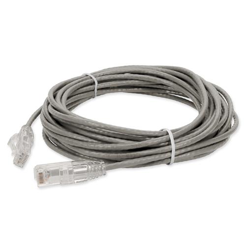 Picture of 45ft RJ-45 (Male) to RJ-45 (Male) Cat6 Straight Gray Slim UTP Copper PVC Patch Cable