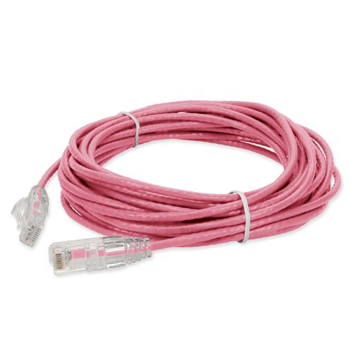 Picture of 45ft RJ-45 (Male) to RJ-45 (Male) Straight Pink Cat6 UTP Slim PVC Copper Patch Cable