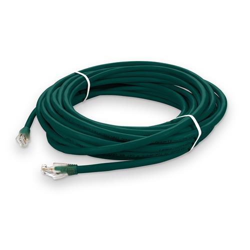 Picture for category 50ft RJ-45 (Male) to RJ-45 (Male) Cat6A Straight Booted, Snagless Green UTP Copper Plenum Patch Cable