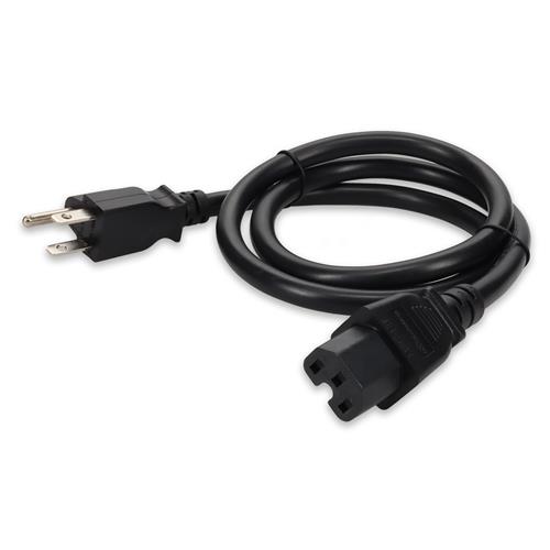Picture of 6ft NEMA 5-15P Male to C15 Female 14AWG 100-250V at 10A Black Power Cable