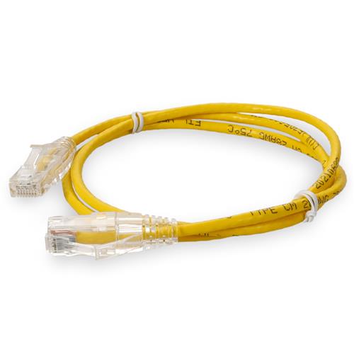 Picture for category 9ft RJ-45 (Male) to RJ-45 (Male) Cat6 Straight Booted, Snagless Yellow Slim UTP Copper PVC Patch Cable