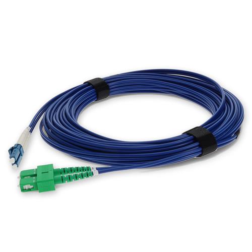 Picture for category 10m ASC (Male) to LC (Male) Blue OS2 Duplex Fiber OFNR (Riser-Rated) Armored Patch Cable