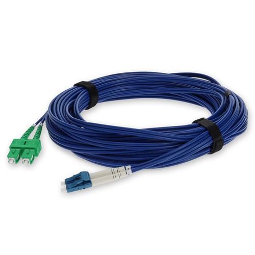 Picture for category 15m ASC (Male) to LC (Male) Blue OS2 Duplex Fiber OFNR (Riser-Rated) Armored Patch Cable