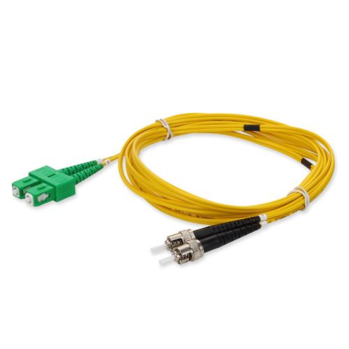 Picture for category 2m ASC (Male) to ST (Male) Yellow OS2 Duplex Fiber OFNR (Riser-Rated) Patch Cable