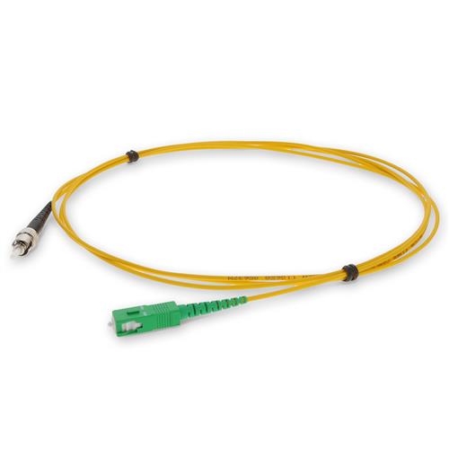 Picture for category 2m ASC (Male) to ST (Male) Yellow OS2 Simplex Fiber OFNR (Riser-Rated) Patch Cable